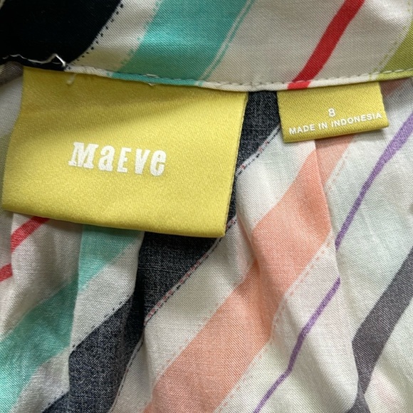maeve anthropologie striped swing sleeveless button down blouse - Picture 4 of 8